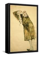Sleeping Girl-Egon Schiele-Framed Stretched Canvas