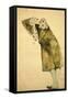 Sleeping Girl-Egon Schiele-Framed Stretched Canvas