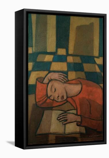 Sleeping Girl-Casorati Felice-Framed Stretched Canvas