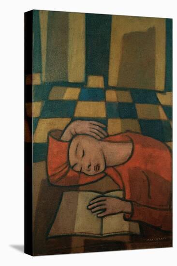 Sleeping Girl-Casorati Felice-Stretched Canvas