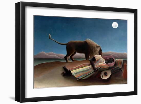 Sleeping Gypsy-Henri Rousseau-Framed Art Print