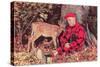 Sleeping Hunter with Deer, Retro-null-Stretched Canvas