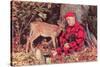 Sleeping Hunter with Deer, Retro-null-Stretched Canvas