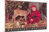 Sleeping Hunter with Fawn, Whitefish, Montana-null-Mounted Art Print