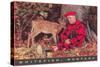 Sleeping Hunter with Fawn, Whitefish, Montana-null-Stretched Canvas