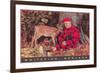 Sleeping Hunter with Fawn, Whitefish, Montana-null-Framed Art Print