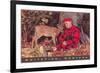 Sleeping Hunter with Fawn, Whitefish, Montana-null-Framed Premium Giclee Print