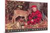 Sleeping Hunter with Fawn, Whitefish, Montana-null-Mounted Premium Giclee Print