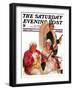 "Sleeping in Church," Saturday Evening Post Cover, April 7, 1934-Frederic Mizen-Framed Premium Giclee Print