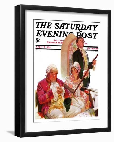 "Sleeping in Church," Saturday Evening Post Cover, April 7, 1934-Frederic Mizen-Framed Giclee Print