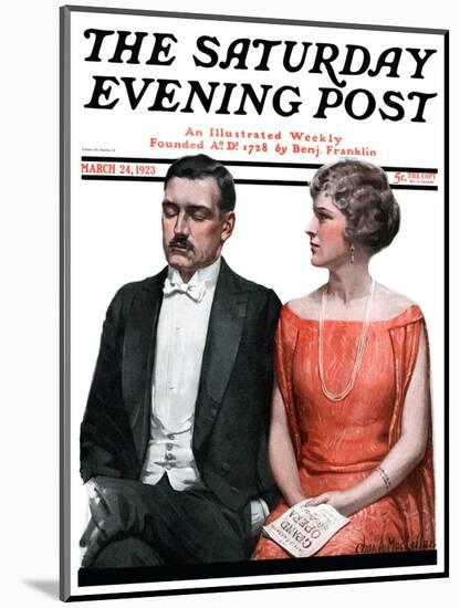 "Sleeping it Opera," Saturday Evening Post Cover, March 24, 1923-Charles A. MacLellan-Mounted Giclee Print