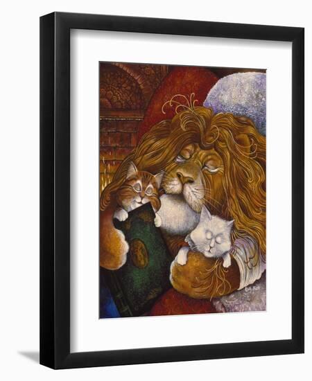 Sleeping Lion-Bill Bell-Framed Premium Giclee Print