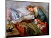 Sleeping Mother, 1883-Christian Krohg-Mounted Giclee Print