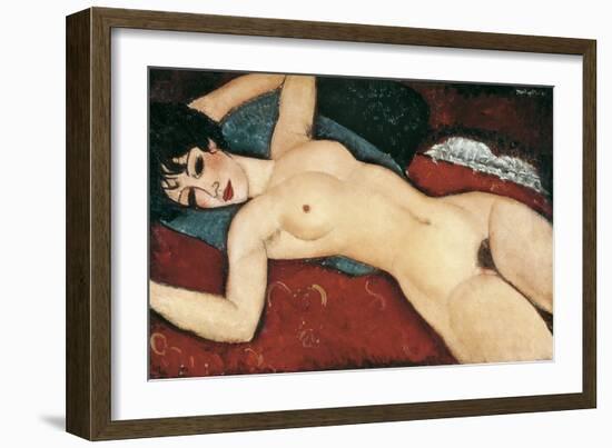 Sleeping Nude with Arms Open (Red Nude)-Amedeo Modigliani-Framed Art Print