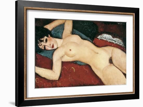 Sleeping Nude with Arms Open (Red Nude)-Amedeo Modigliani-Framed Art Print