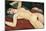 Sleeping Nude with Arms Open (Red Nude)-Amedeo Modigliani-Mounted Art Print