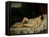 Sleeping Nude-Gustave Courbet-Framed Stretched Canvas