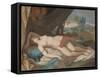 Sleeping Nymph Spied upon by Satyrs, 1756-88 (Pastel on Panel)-Jean-Etienne Liotard-Framed Stretched Canvas