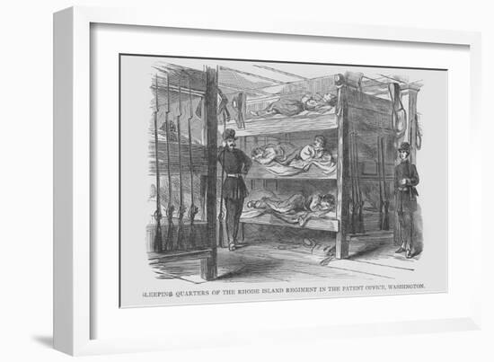 Sleeping Quarters of the Rhode Island Regiment-Frank Leslie-Framed Art Print