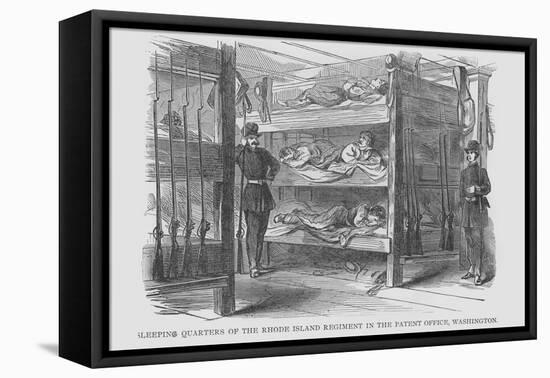 Sleeping Quarters of the Rhode Island Regiment-Frank Leslie-Framed Stretched Canvas