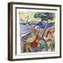 Sleeping Riders, 1910 (Oil on Canvas)-August Macke-Framed Giclee Print