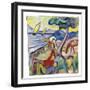 Sleeping Riders, 1910 (Oil on Canvas)-August Macke-Framed Giclee Print