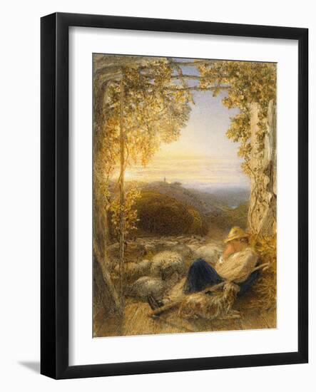 Sleeping Shepherd - Morning, C.1857-Samuel Palmer-Framed Giclee Print