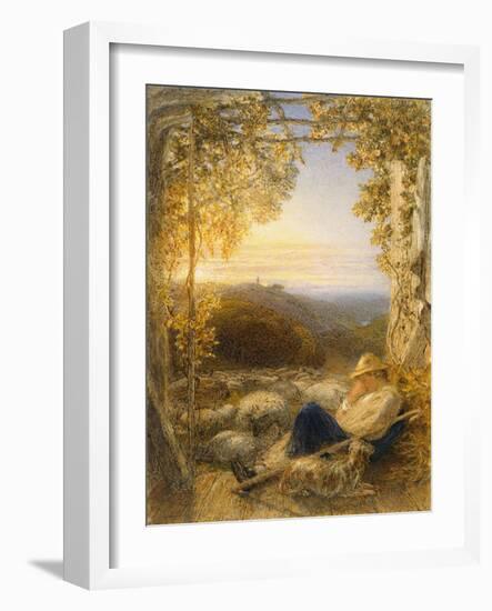 Sleeping Shepherd - Morning, C.1857-Samuel Palmer-Framed Giclee Print