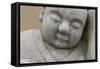 Sleeping stone sculpture figure Taiwan-Charles Bowman-Framed Stretched Canvas