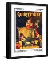 "Sleeping Through Santa's Visit," Country Gentleman Cover, December 1, 1928-Haddon Sundblom-Framed Giclee Print