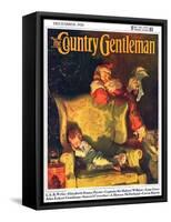 "Sleeping Through Santa's Visit," Country Gentleman Cover, December 1, 1928-Haddon Sundblom-Framed Stretched Canvas