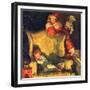 "Sleeping Through Santa's Visit,"December 1, 1928-Haddon Sundblom-Framed Giclee Print