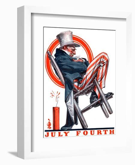 "Sleeping Uncle Sam,"July 5, 1924-Joseph Christian Leyendecker-Framed Giclee Print