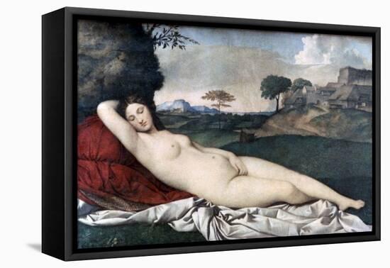 'Sleeping Venus', c1510. Artist: Giorgione-Giorgione-Framed Stretched Canvas