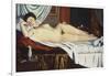 Sleeping Venus, (Naked Woman on a Bed) Woman-Pietro Marussig-Framed Art Print