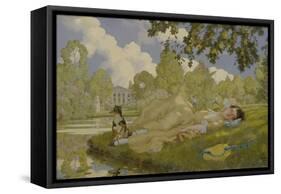 Sleeping Woman in a Park, 1922-Konstantin Andreyevich Somov-Framed Stretched Canvas