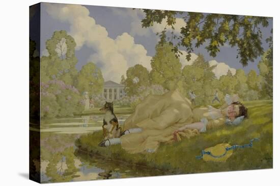 Sleeping Woman in a Park, 1922-Konstantin Andreyevich Somov-Stretched Canvas