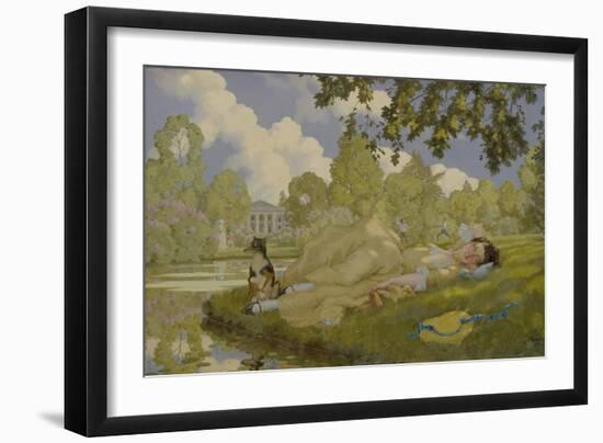 Sleeping Woman in a Park, 1922-Konstantin Andreyevich Somov-Framed Giclee Print