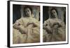 Sleeping Woman in White Dress, c.1851-55. Stereoscopic Daguerreotype-Alex Gouin-Framed Stretched Canvas