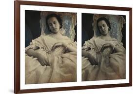 Sleeping Woman in White Dress, c.1851-55. Stereoscopic Daguerreotype-Alex Gouin-Framed Giclee Print