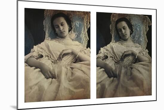 Sleeping Woman in White Dress, c.1851-55. Stereoscopic Daguerreotype-Alex Gouin-Mounted Giclee Print