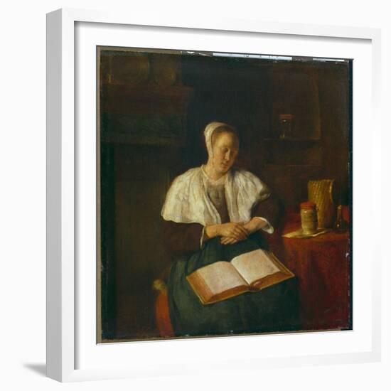 Sleeping Woman-Gabriel Metsu-Framed Giclee Print