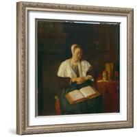 Sleeping Woman-Gabriel Metsu-Framed Giclee Print