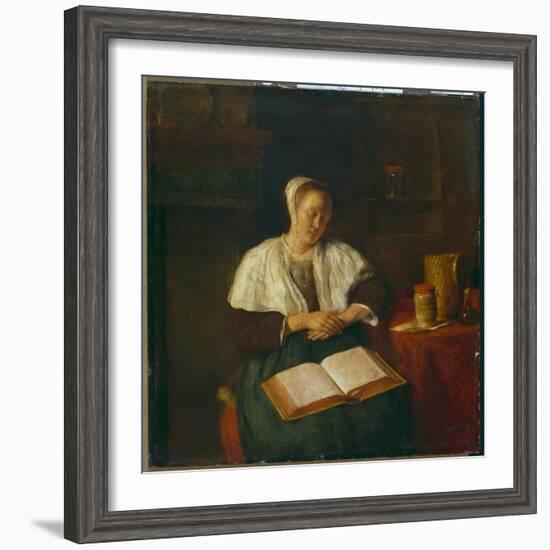 Sleeping Woman-Gabriel Metsu-Framed Giclee Print