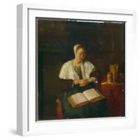 Sleeping Woman-Gabriel Metsu-Framed Giclee Print