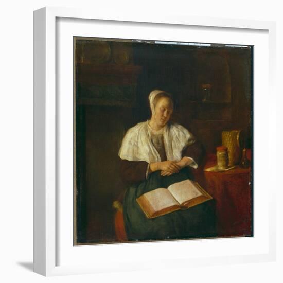 Sleeping Woman-Gabriel Metsu-Framed Giclee Print