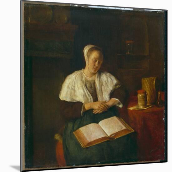 Sleeping Woman-Gabriel Metsu-Mounted Giclee Print