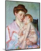 Sleepy Baby-Mary Cassatt-Mounted Giclee Print