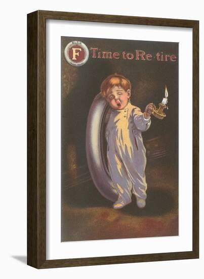 Sleepy Boy with Tire and Candle-null-Framed Giclee Print