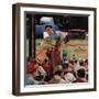 "Sleepy Inning", April 23, 1955-Earl Mayan-Framed Giclee Print